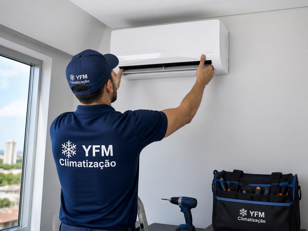 Instalação de ar-condicionado split residencial em Maringá pela YFM Climatização